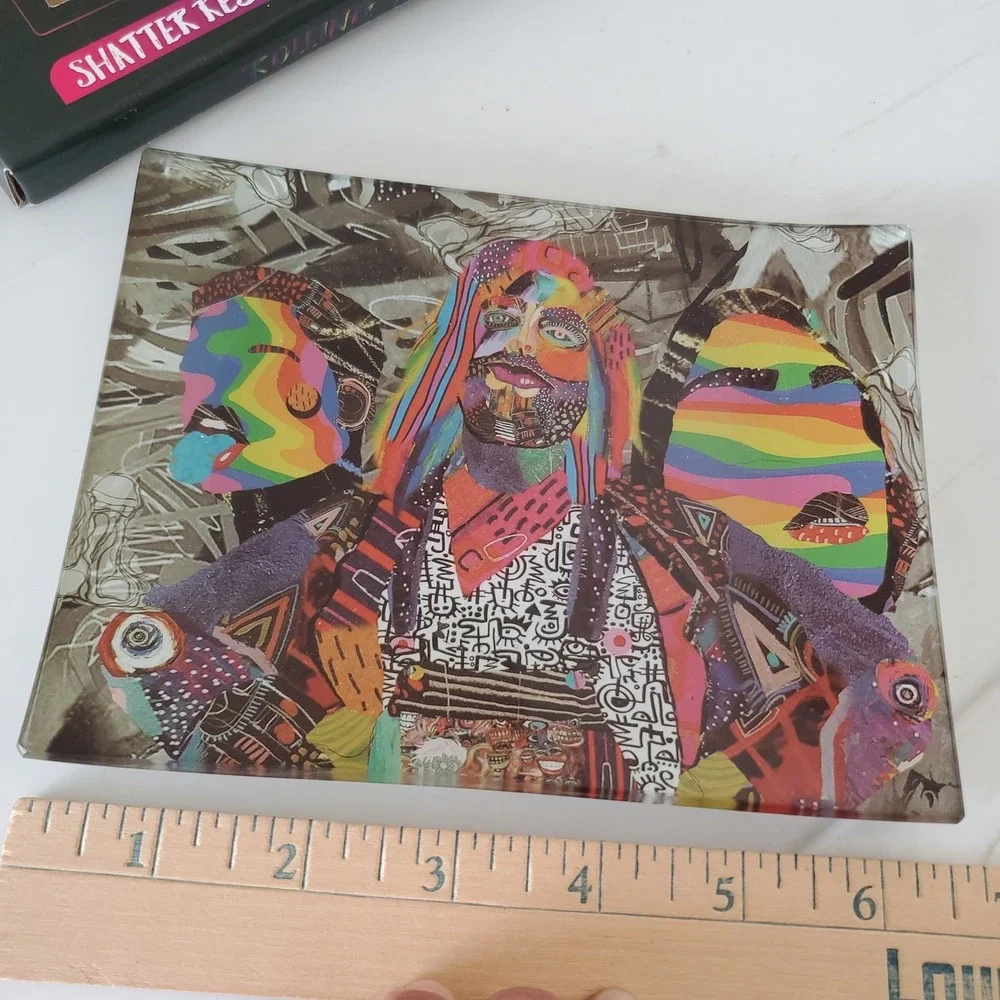 Hempacka Shatter Resistant Glass Rolling Tray Psychedelic Pop Art Design